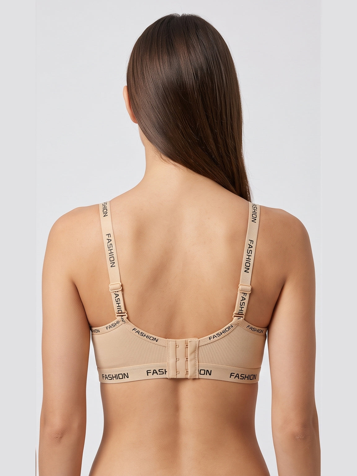 Ribbed Everyday Support Bra - Beige