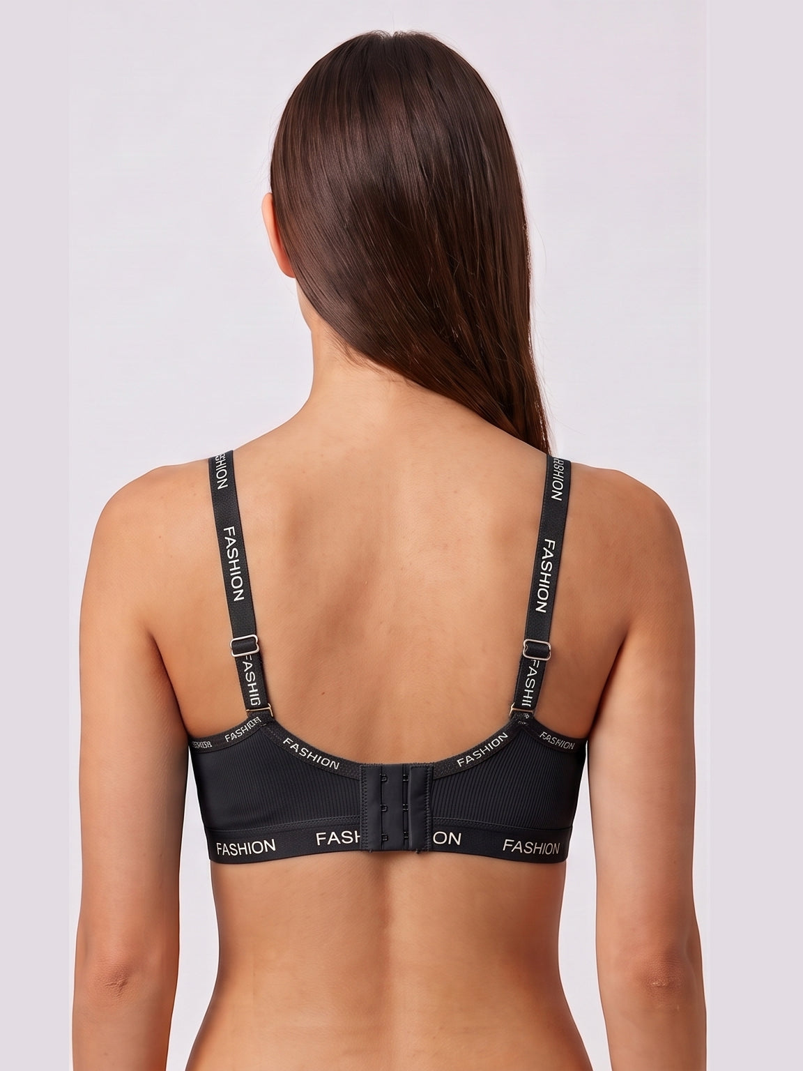 Ribbed Everyday Support Bra - Black