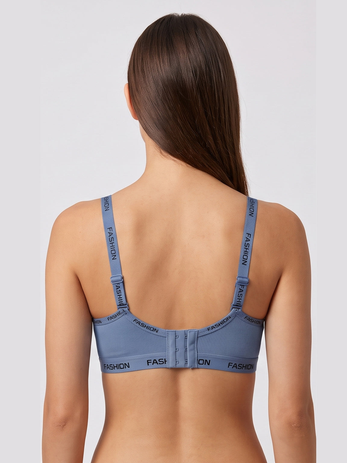 Ribbed Everyday Support Bra - Blue