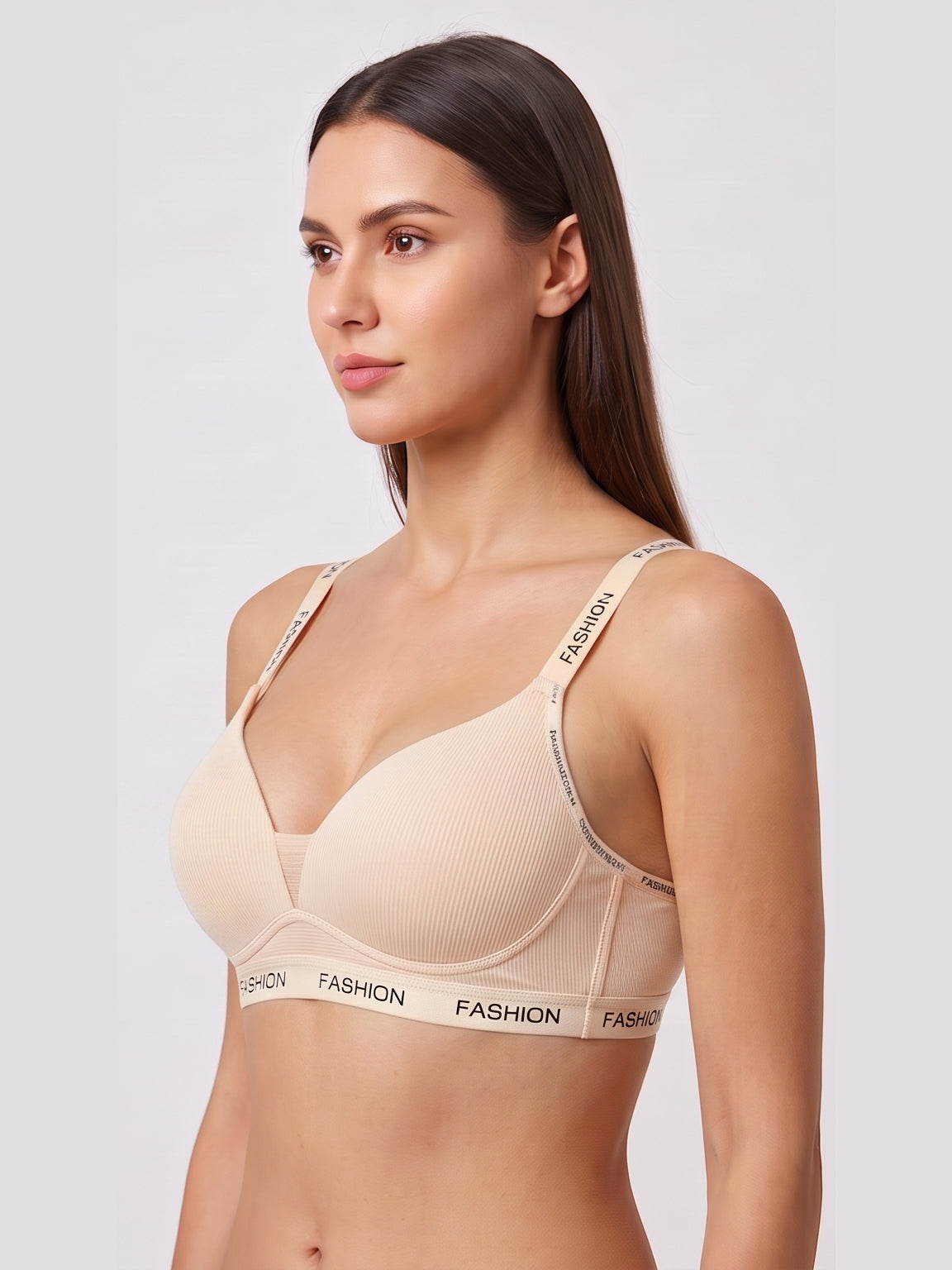 Ribbed Everyday Support Bra - Light Pink