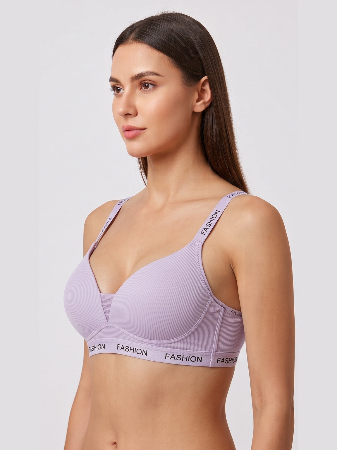 Ribbed Everyday Support Bra - Lavender