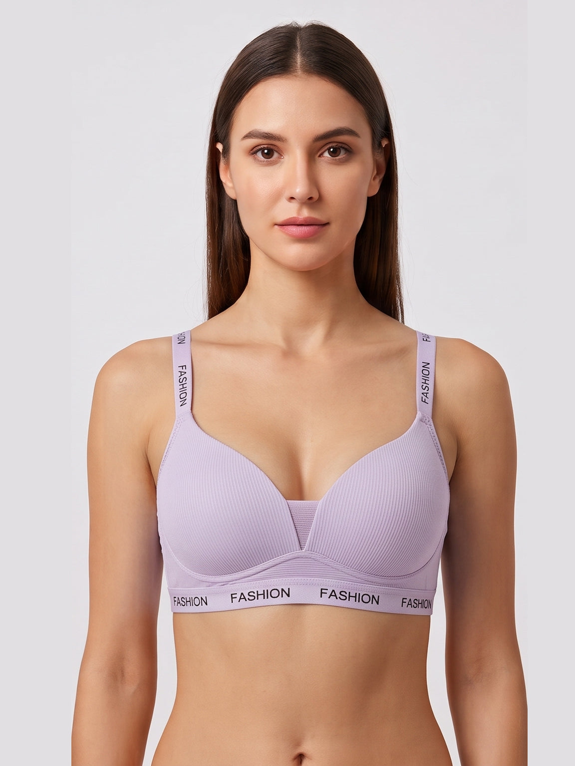 Ribbed Everyday Support Bra - Lavender