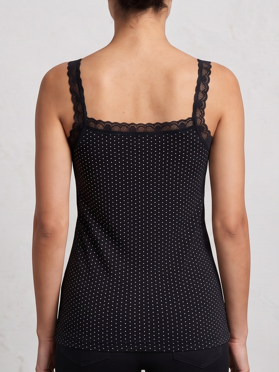 Elegant lace trim patterned camisole for women 