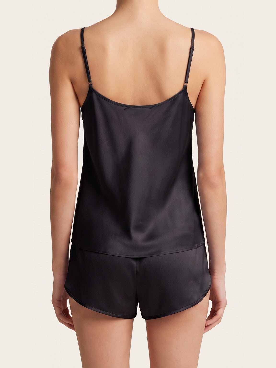 Luxe Satin Cami & Shorts Nightwear Set - Black