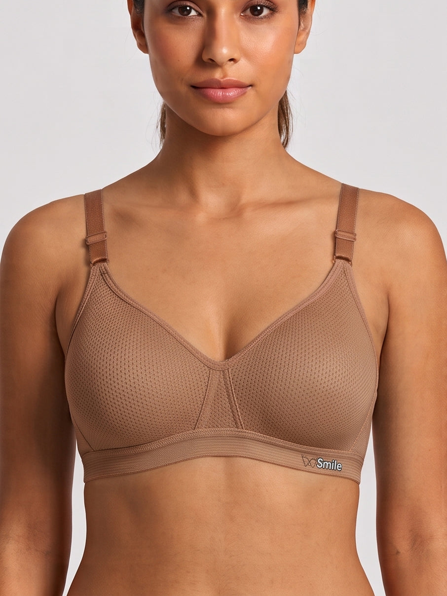 Soft Everyday Wirefree Bra - Brown