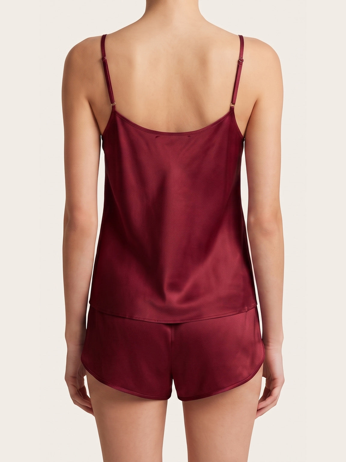 Luxe Satin Cami & Shorts Nightwear Set - Red