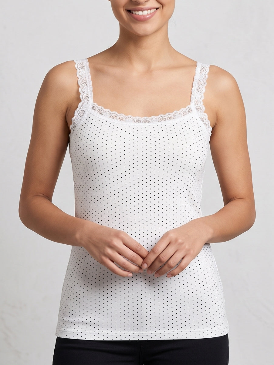Elegant lace trim patterned camisole for women 
