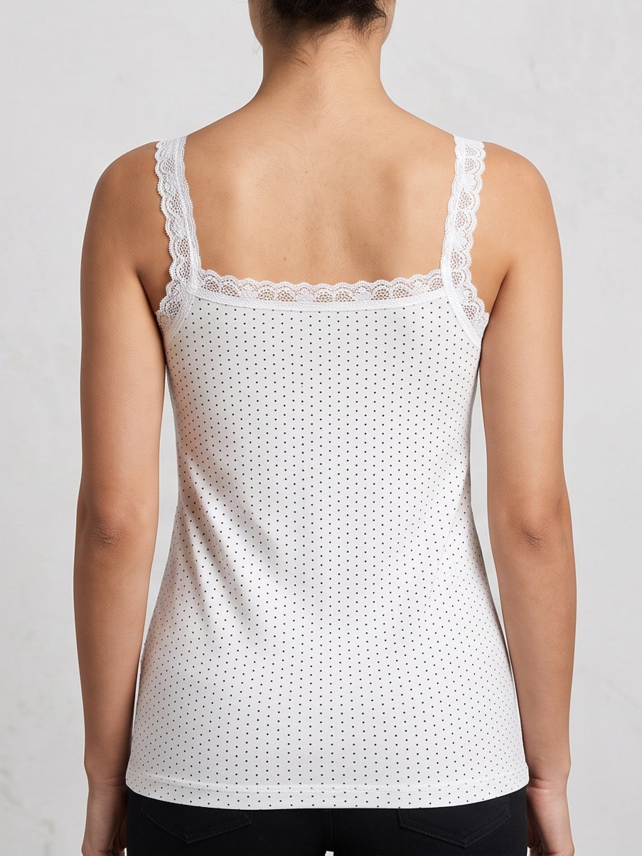 Elegant lace trim patterned camisole for women 
